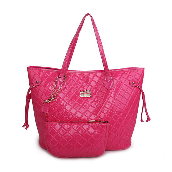 Coach Rhombus Medium Fuchsia Totes AWJ | Women - Click Image to Close